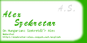 alex szekretar business card